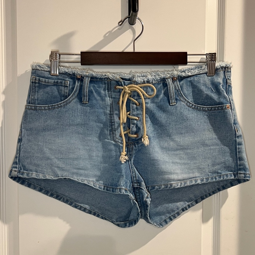 Wild Fable Blue Jean Shorts with Drawstring Closure